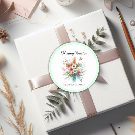 Blommigt Kor Pastel Watercolor Religiösa Påsk Runt Klistermärke