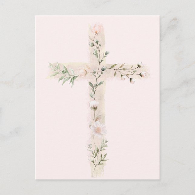 blommigt kor religiösa-händelse vykort (Framsida)