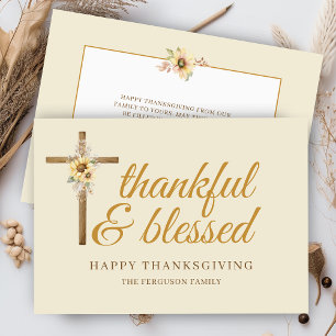 Blommigt Kor tacksamt välsignat Happy thanksgiving Julkort