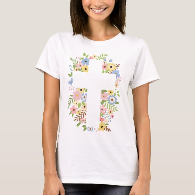 Blommigt Kor Tshirt T Shirt (Framsida)