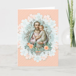 Blommigt-kort för St. Joseph Jesus Religiösa Vinta Kort
