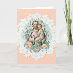 Blommigt-kort för St. Joseph Jesus Religiösa Vinta Kort