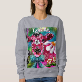 Blommigt Kow Rosa Teal Black Personlig T Shirt