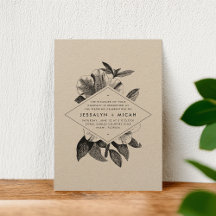 Blommigt Kraft bröllopsinbjudan