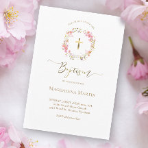 blommigt krans | Baptism-inbjudan