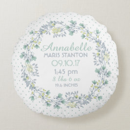 Blommigt Kransköljning Kortsej Rund Kudde