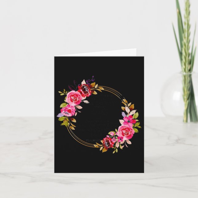 Blommigt kristen när mitt hjärta är överväldigat b kort (Framsida)