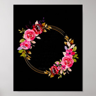Blommigt kristen när mitt hjärta är överväldigat b poster