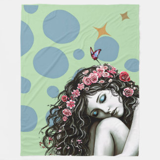 Blommigt Krona Muse - Whimsical Nature Porträtt Fleecefilt