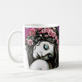 Blommigt Krona Muse - Whimsical Nature Porträtt Kaffemugg