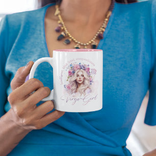 Blommigt Krona Våg Flickor Astrology Feminine Två-Tonad Mugg