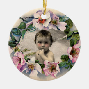 BLOMMIGT KRONA,VILD RO BABY SHOWER FOTO MALL JULGRANSPRYDNAD KERAMIK