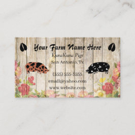 Blommigt KuneKune Gris Affärskort Visitkort