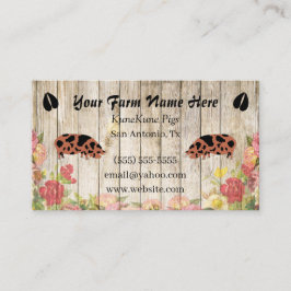 Blommigt KuneKune Gris Affärskort Visitkort