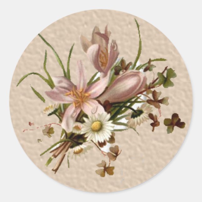 Blommigt - kuvertförslutningsfästen runt klistermärke (Framsida)