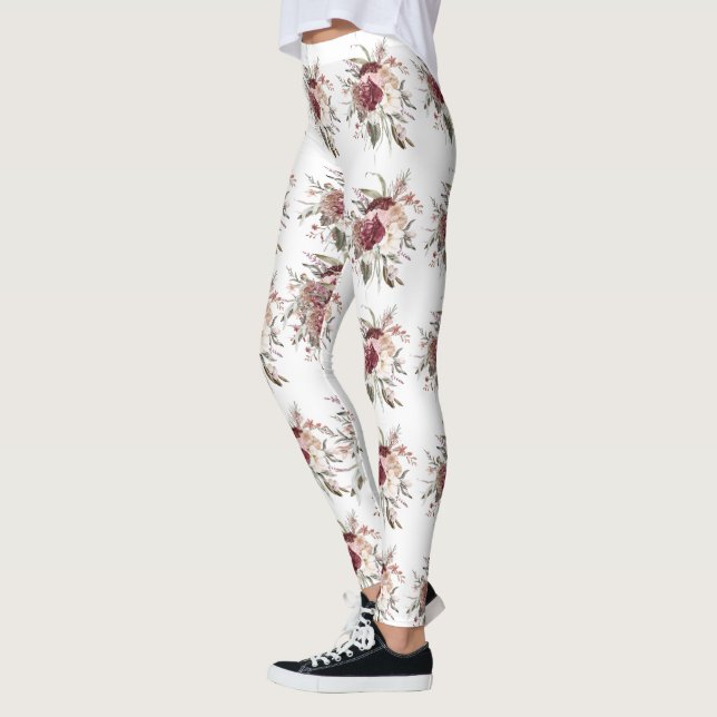 Blommigt Kvinens baljor Leggings (Vänster)