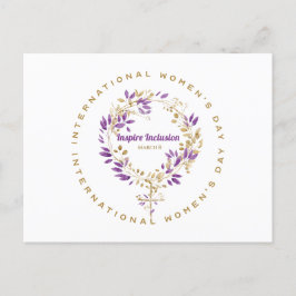 Blommigt Kvinnlig skylt Kvinnodagen 20 mars Vykort