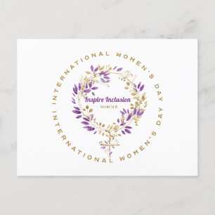 Blommigt Kvinnlig skylt Kvinnodagen 20 mars Vykort