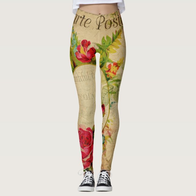 Blommigt Kvinnors bensin Leggings (Framsida)