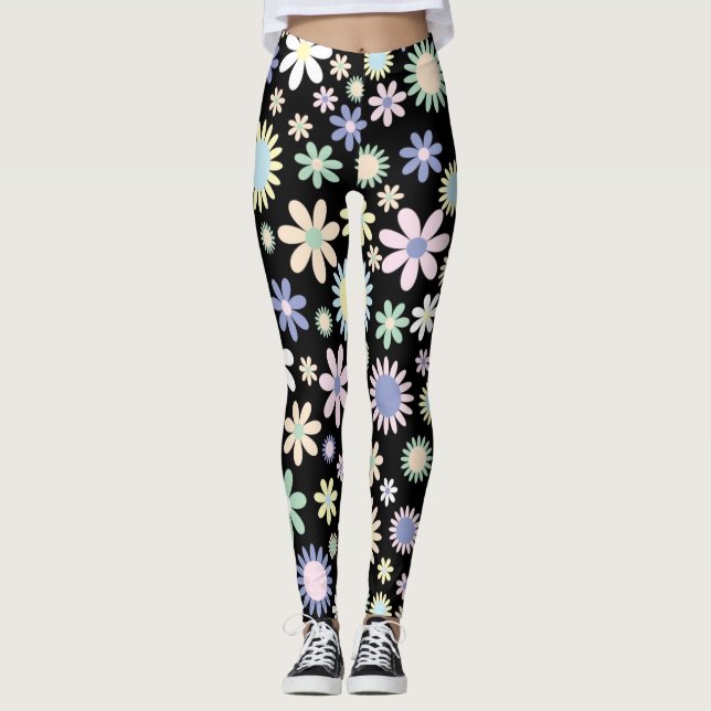 Blommigt Kvinnors bensin Leggings (Framsida)