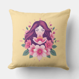 Blommigt Kvinnors egenmakt Dekorativ kudde