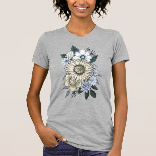 Blommigt Kvinnors Elegant Solros Bouquet T Shirt