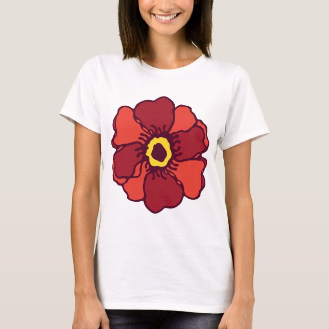Blommigt Kvinnors grundläggande T-Shirt: Bloom i S T Shirt (Framsida)