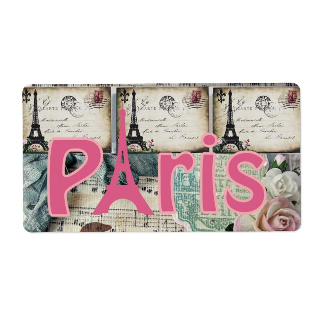 Blommigt Labels Paris Fraktsedel (Framsidan)