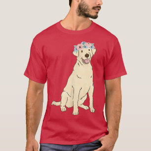 Blommigt Labrador Retriever Älskare Gul lab Hund M T Shirt