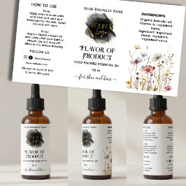 Blommigt Lägg till etiketten logotyp Essential Oil Fraktsedel