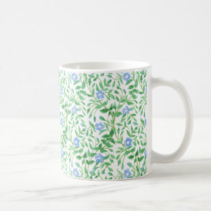 Blommigt Land-stil Blå periwinkle Mönster Kaffemugg