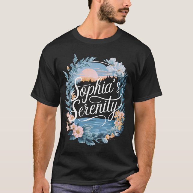 Blommigt Landcape 'Sophia's Serenity' T-Shirt - Tr (Framsida)