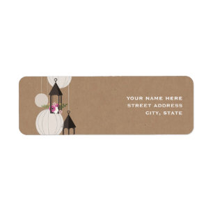 Blommigt Lanterns Cardstock Inspired Address Label Returadress Etikett