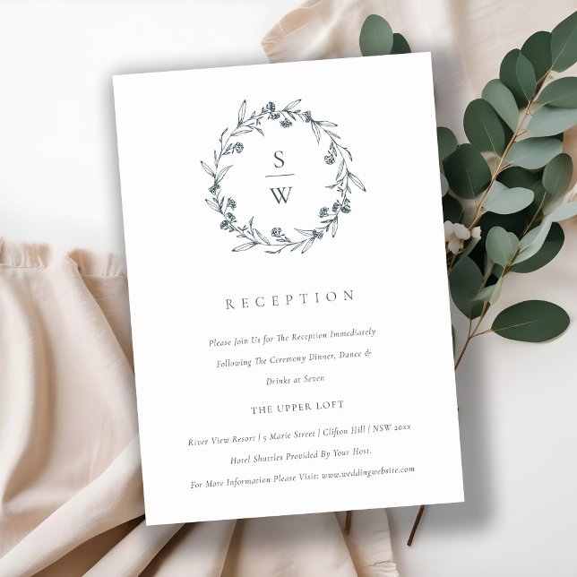 Blommigt Laurel Wandemogram Brölloprecept Tilläggskort (Skapare uppladdad)