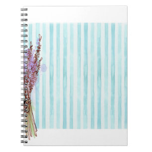 Blommigt lavender blue rand anteckningsbok