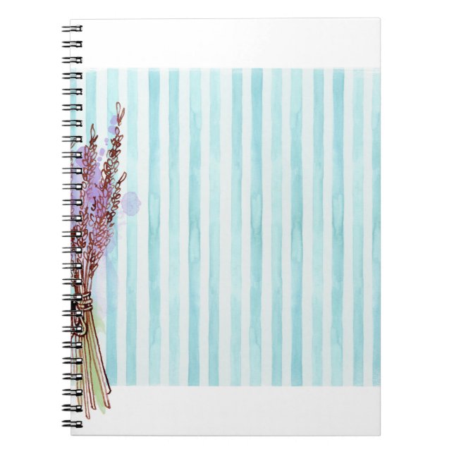 Blommigt lavender blue rand anteckningsbok (Framsidan)