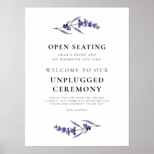 Blommigt Lavender - ej ansluten keremoni och öppet Poster