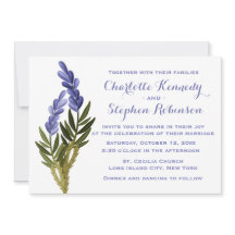 Blommigt Lavender Flower Lila Wedding bjudande