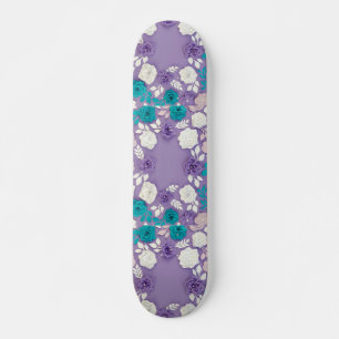 Blommigt Lavender Mini Skateboard Bräda 18,5 Cm