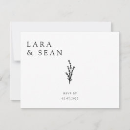 Blommigt Lavender Modern Minimalist Black and Whit OSA Kort