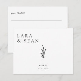 Blommigt Lavender Modern Minimalist Black and Whit OSA Kort