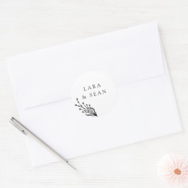 Blommigt Lavender Modern Minimalist Black and Whit Runt Klistermärke