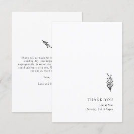 Blommigt Lavender Modern Minimalist Black and Whit Tack Kort