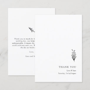 Blommigt Lavender Modern Minimalist Black and Whit Tack Kort