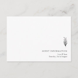 Blommigt Lavender Modern Minimalist Black and Whit Tilläggskort