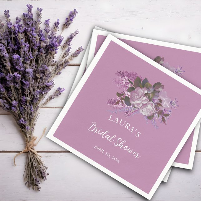 Blommigt Lavender Möhippa Pappersservett (Skapare uppladdad)
