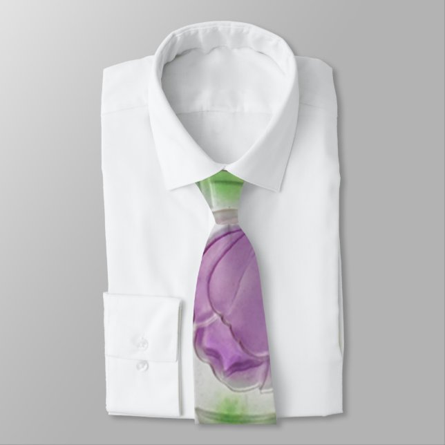 Blommigt-lavender Necktie |Trendig Blommigt Bröllo Slips (Bunden)