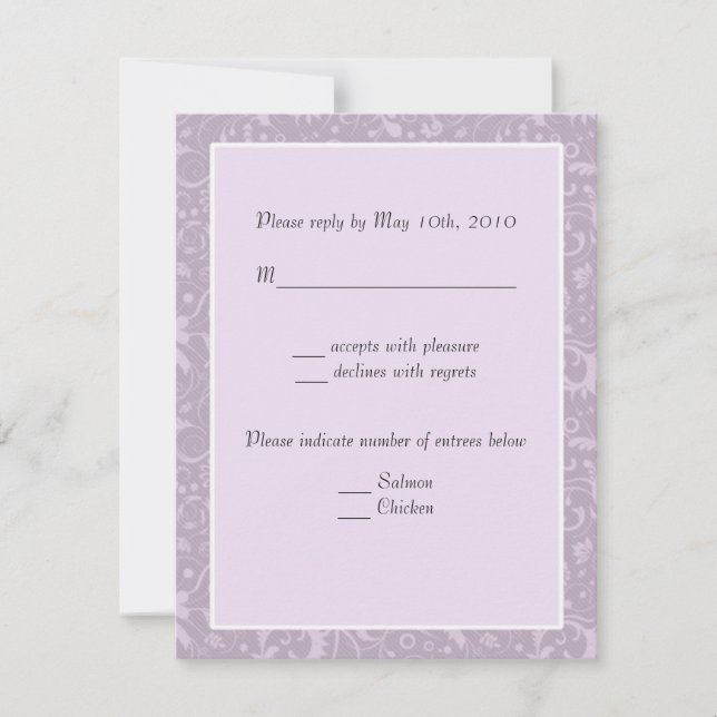 Blommigt Lavender OSA Bröllop Notes Kort (Framsida)