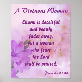 Blommigt Lavender Proverbs 31 Woman Poster