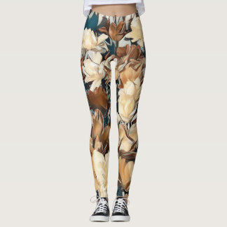 Blommigt Leggage med mejerieffekt Leggings